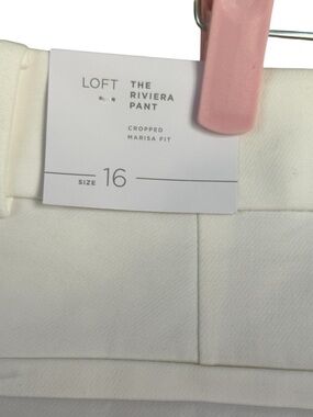 LOFT White Riviera Cropped Marisa Fit Pants NWT Womens 16